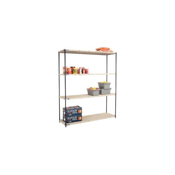 Global Equipment Nexel , Nexelite reg , 4 Tier, Vented Plastic Mat Shelving Unit, 72"W x 24"D x 86"H PM24728N - main